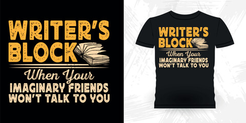 Funny Book Writer Retro Vintage Published Book Author T-shirt Design