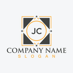 JC Letter Logo Design with Square shape design