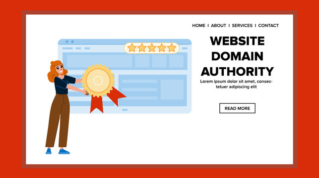 web website domain authority vector. browser site, dns www, url name web website domain authority web flat cartoon illustration