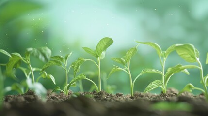 Crop nutrient management, animated plants thriving with the perfect balance of fertilizers