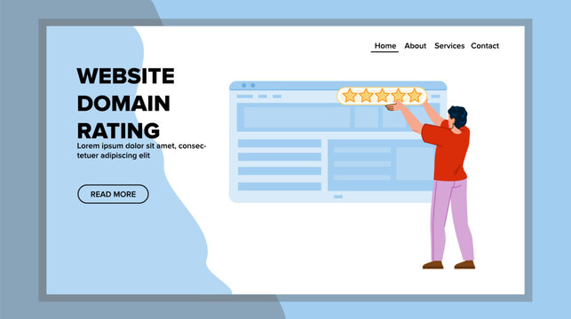 browser website domain rating vector. site dns, www url, name world browser website domain rating web flat cartoon illustration