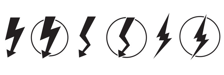 flash lightning bolt icon. Electric power symbol. Power energy sign, vector illustration. Power fast speed logotype