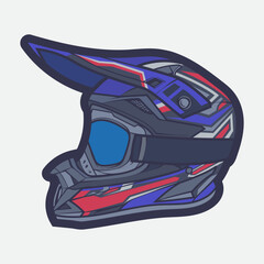 Helmet Motorcycle Cartoon Vector Icon, Cartoon Vector Icon Concept Flat Design. Draw Cartoon Vector Icon Illustration Helmet Motorcycle In Flat Style. Icon Cartoon Vector Helmet Motorcycle Side View