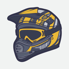 Helmet Motorcycle Cartoon Vector Icon, Cartoon Vector Icon Concept Flat Design. Draw Cartoon Vector Icon Illustration Helmet Motorcycle In Flat Style. Icon Cartoon Vector Helmet Motorcycle Side View