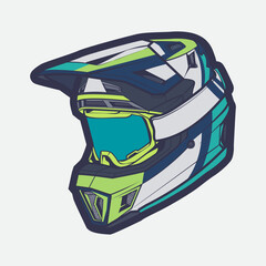 Helmet Motorcycle Cartoon Vector Icon, Cartoon Vector Icon Concept Flat Design. Draw Cartoon Vector Icon Illustration Helmet Motorcycle In Flat Style. Icon Cartoon Vector Helmet Motorcycle Side View