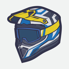 Helmet Motorcycle Cartoon Vector Icon, Cartoon Vector Icon Concept Flat Design. Draw Cartoon Vector Icon Illustration Helmet Motorcycle In Flat Style. Icon Cartoon Vector Helmet Motorcycle Side View