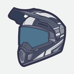 Helmet Motorcycle Cartoon Vector Icon, Cartoon Vector Icon Concept Flat Design. Draw Cartoon Vector Icon Illustration Helmet Motorcycle In Flat Style. Icon Cartoon Vector Helmet Motorcycle Side View