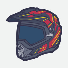 Helmet Motorcycle Cartoon Vector Icon, Cartoon Vector Icon Concept Flat Design. Draw Cartoon Vector Icon Illustration Helmet Motorcycle In Flat Style. Icon Cartoon Vector Helmet Motorcycle Side View