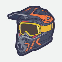 Helmet Motorcycle Cartoon Vector Icon, Cartoon Vector Icon Concept Flat Design. Draw Cartoon Vector Icon Illustration Helmet Motorcycle In Flat Style. Icon Cartoon Vector Helmet Motorcycle Side View