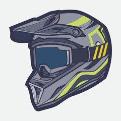 Helmet Motorcycle Cartoon Vector Icon, Cartoon Vector Icon Concept Flat Design. Draw Cartoon Vector Icon Illustration Helmet Motorcycle In Flat Style. Icon Cartoon Vector Helmet Motorcycle Side View