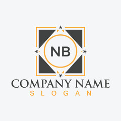 Creative square NB letter logo design