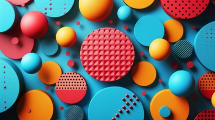 Seamless design of 3D shapes on vibrant backdrop