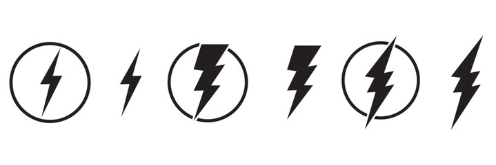 flash lightning bolt icon. Electric power symbol. Power energy sign, vector illustration. Power fast speed logotype