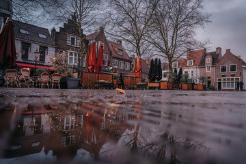 Amersfoort Netherlands, March 26 2023: Fairy tale urban landscape of the historic city of...