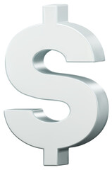 Naklejka premium Silver US dollar currency symbol isolated on background. dollar sign. 3D signs money currency sign. 3D png Illustration.