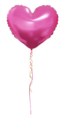 Pink heart balloons isolated on white background. Helium heart balloons clipart for anniversary, birthday, wedding, party. 3D png illustration. © vensto