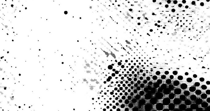 Halftone collage background with grunge dotted texture seamless loop slide show. Photocopy effect. Trendy modern retro background - Tiled White texture photocopy effect seamless pattern.
