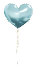 Blue heart balloons isolated on white background. Helium heart balloons clipart for anniversary, birthday, wedding, party. 3D png illustration. © vensto