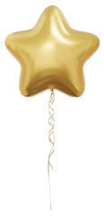 Realistic vector gold star balloons isolated on white background. Helium star balloons clipart for anniversary, birthday, wedding, party. 3D png illustration. - obrazy, fototapety, plakaty