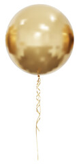 Realistic vector gold balloons isolated on white background. Helium balloons clipart for anniversary, birthday, wedding, party. 3D png illustration. © vensto