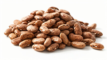 Pile of pinto beans isolated on a white - obrazy, fototapety, plakaty