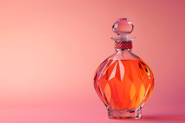 Elegant perfume bottles, isolated on colored background, luxury beauty and fashion accessory concept 