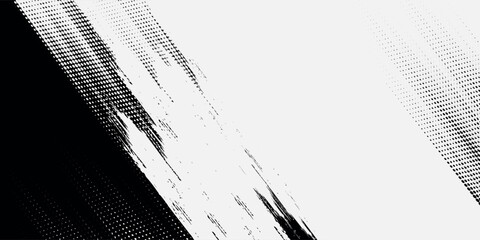 Abstract speed lines style orange color halftone banner design template. Vector illustration..