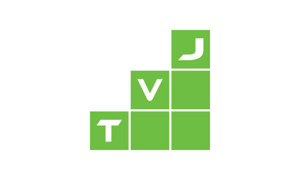 TVJ initial letter financial logo design vector template. economics, growth, meter, range, profit, loan, graph, finance, benefits, economic, increase, arrow up, grade, grew up, topper, company, scale