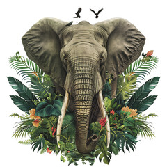 Majestic Elephant: A Portrait in Nature's Embrace