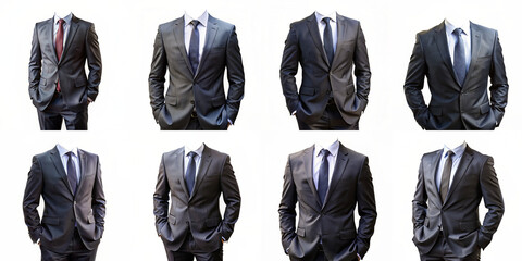 man business suit without head isolated on white background
