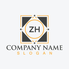 Fototapeta premium Alphabet letter ZH creative logo design