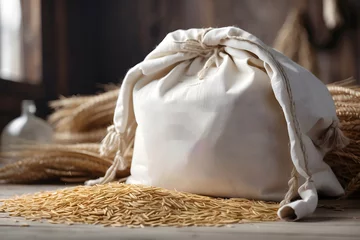 Tuinposter white grain sack mockup design. © Mahmud