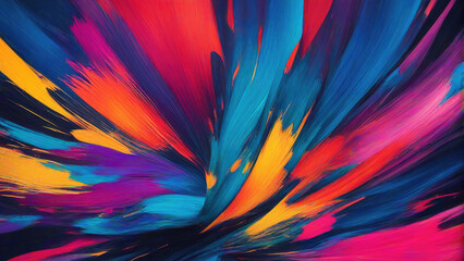 Abstract background from strokes of bright multi-colored paint. Creative backdrop. Brush strokes.