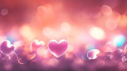 Fototapeta premium Heart bokeh blur, Valentine's Day