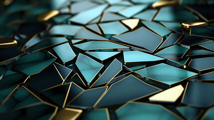 Abstract Geometric Background with Gold Accents
 A modern abstract background featuring a shattered...
