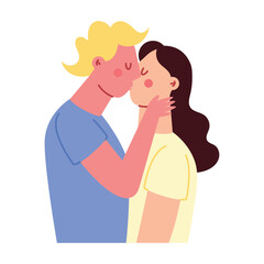 couple kissing design