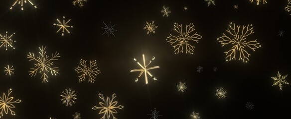 Fototapeta na wymiar With Realistic Snowflakes Overlay On Light Silver Backdrop. Xmas Holidays