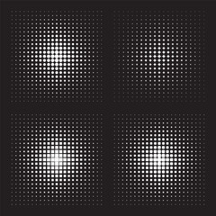 Set white dots on black background. Minimal background concept.