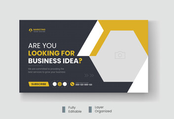 Corporate business and digital marketing youtube thumbnail or web banner template