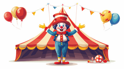 A wind-up toy clown performing a juggling act
