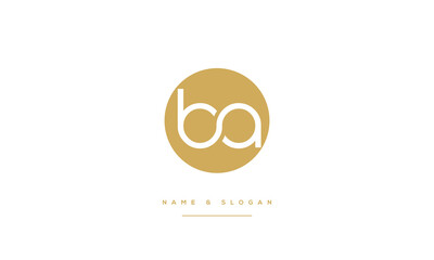 BA, AB, B, A, Abstract Letters Logo Monogram