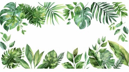 Obraz premium Tropical Floral Paradise. Customizable Elegance. Banner with space for text