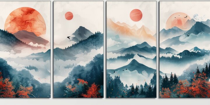 Poster Set with a Horizontal Layout, comprising four engaging compositions.