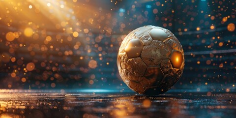 Football on world tournament for banner. champion tournament banner. Generative AI