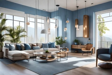 A modern living room with Scandinavian design
