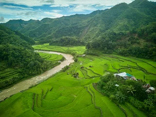 Wandaufkleber vistas panorámicas de terrazas de arroz en Ducligan, Filipinas © Vistas desde el aire