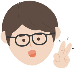 안경 쓴 남자 얼굴 그림