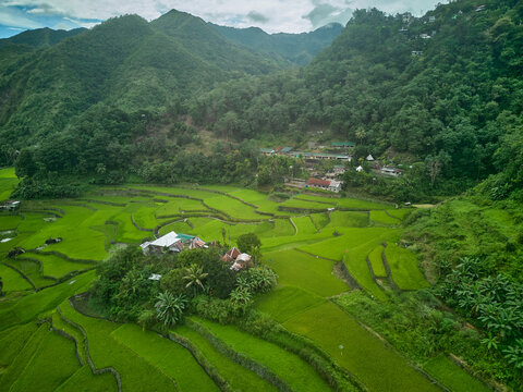 vistas panor&aacute;micas de terrazas de arroz en Ducligan, Filipinas