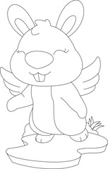 Obraz na płótnie Canvas Rabbit Angel Angel wings Animal Vector Graphic Art Illustration
