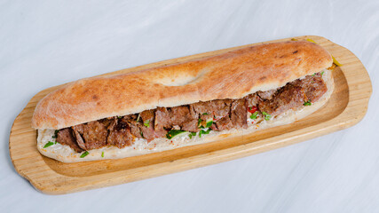 Limousine beef doner kebab isolated 